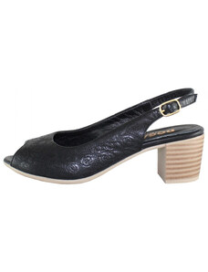 Sandale dama, Dogati, 669-01-Negru, elegant, piele naturala, cu toc, negru (Marime: 37)