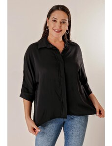 By Saygı Bat Sleeve Plus Size Imported Viscose Shirt