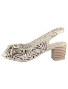 Sandale dama, Dogati, 804-11-Bej, elegant, piele naturala, cu toc, bej (Marime: 37)