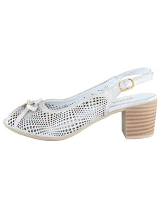 Sandale dama, Dogati, 804-11-Argintiu, elegant, piele naturala, cu toc, argintiu (Marime: 40)