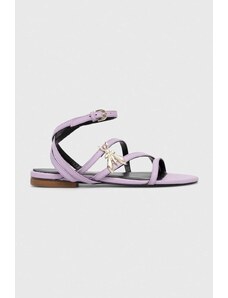 Patrizia Pepe sandale de piele femei, culoarea violet, 8X0012 L048 M480