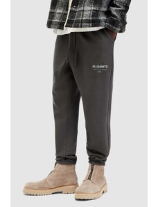 AllSaints pantaloni de trening din bumbac UNDERGROUND culoarea gri, cu imprimeu