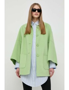 Luisa Spagnoli palton de lana culoarea verde, de tranzitie, oversize
