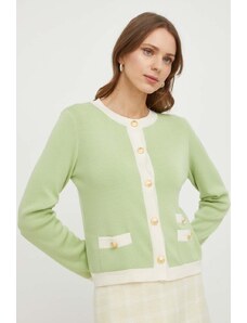 Luisa Spagnoli pulover de lana femei, culoarea verde, light