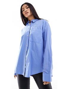 Pull&Bear oversized shirt in blue
