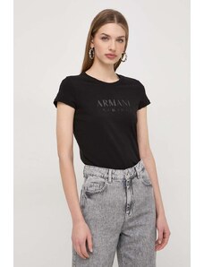Armani Exchange tricou femei, culoarea negru