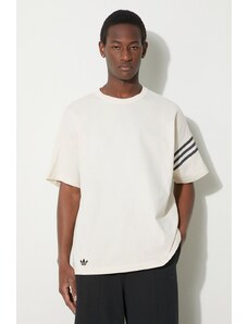 adidas Originals tricou din bumbac bărbați, culoarea bej, cu imprimeu IV5354