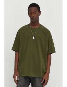 American Vintage tricou din bumbac barbati, culoarea verde, neted