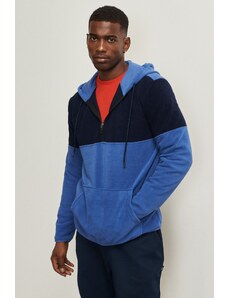 AC&Co / Altınyıldız Classics Men's Navy-Indigo Standard Fit Normal Cut Inner Fleece 3 Thread Hooded Fleece Sweatshirt