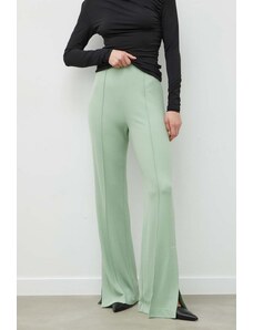 Day Birger et Mikkelsen pantaloni femei, culoarea verde, lat, high waist