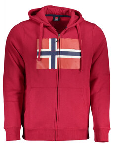Norway Hanorac barbati cu fermoar si imprimeu cu logo rosu