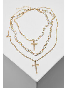Urban Classics Accessoires Necklace with layering and cross - gold colors