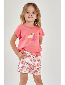 Taro Pijamale de vară pentru fete Mila roz cu unicorn