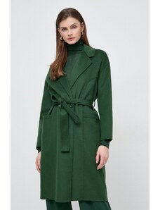 Patrizia Pepe palton de lana culoarea verde, de tranzitie