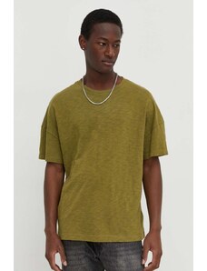 American Vintage tricou din bumbac barbati, culoarea verde, neted
