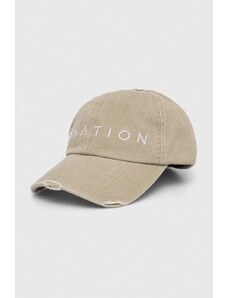 P.E Nation șapcă de baseball din bumbac culoarea bej, cu imprimeu
