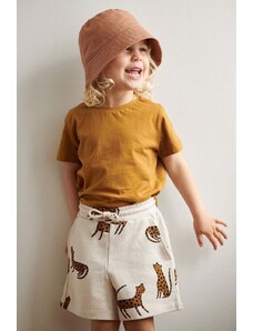 Liewood pantaloni scurți din bumbac pentru copii Gram Printed Sweatshorts culoarea bej, modelator, talie reglabila
