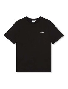 BOSS tricou de bumbac pentru copii culoarea negru, neted