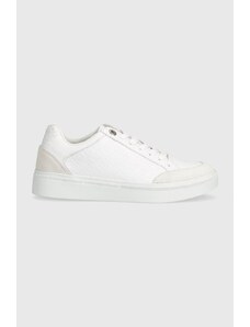 Tommy Hilfiger sneakers din piele COURT SNEAKER MONOGRAM culoarea alb, FW0FW07812