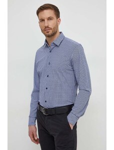 BOSS cămașă bărbați, culoarea bleumarin, cu guler clasic, slim 50508738