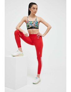 Adidas Performance leggins de antrenament Glam femei, culoarea rosu, cu imprimeu