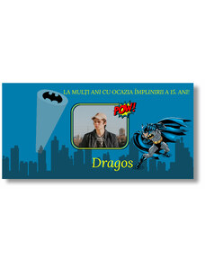 Personal Banner pentru ziua de naștere cu fotografie - Batman