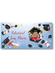 Personal Banner de absolvire cu fotografie - Blue