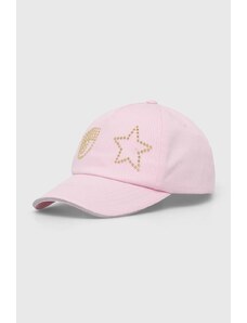 Chiara Ferragni șapcă de baseball din bumbac culoarea roz, cu imprimeu