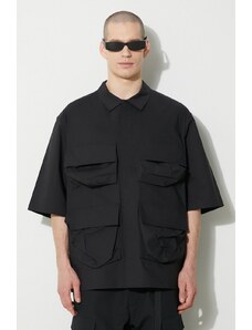 Y-3 cămașă Short Sleeve Pocket Shirt bărbați, culoarea negru, cu guler clasic, relaxed, IV5657