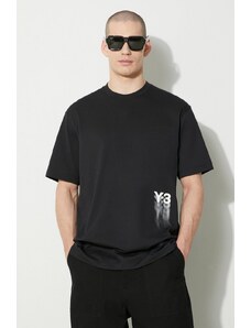 Y-3 tricou din bumbac Graphic Short Sleeve bărbați, culoarea negru, cu imprimeu, IZ3124