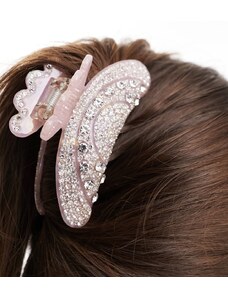 SUI AVA helen diamante middle hair claw clip in pink