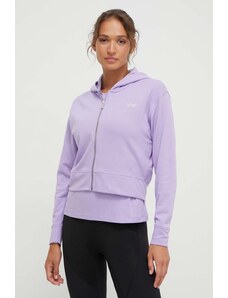 Dkny bluza femei, culoarea violet, cu glugă, neted
