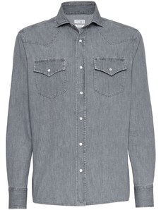 Brunello Cucinelli Western denim shirt - Grey
