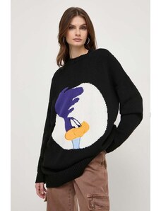MAX&Co. pulover de bumbac x CHUFY culoarea negru, călduros 2418360000000