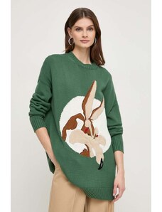 MAX&Co. pulover de bumbac x CHUFY culoarea verde, călduros 2418360000000