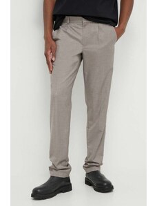 Bruuns Bazaar pantaloni barbati, culoarea bej, drept