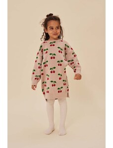 Konges Sløjd rochie din bumbac pentru copii culoarea rosu, mini, oversize