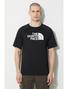 The North Face tricou din bumbac M S/S Raglan Easy Tee bărbați, culoarea negru, cu imprimeu, NF0A87N7JK31