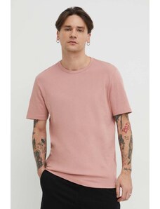 HUGO tricou din bumbac bărbați, culoarea roz, uni 50480434