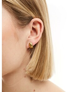 Lost Souls stainless steel wavy mini studs in gold