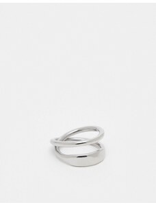 Lost Souls stainless steel layered ring in platinum-Silver