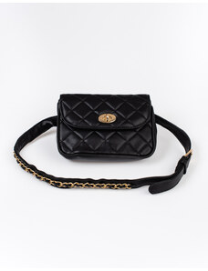 Shelvt Women's black handbag with a belt