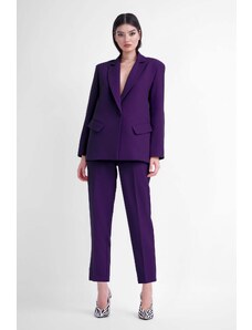 BLUZAT Purple suit with regular blazer and cropped trousers
