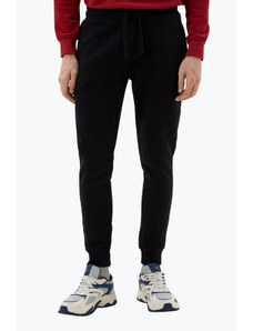 Norway Pantaloni sport barbati cu bata elastica si logo negru