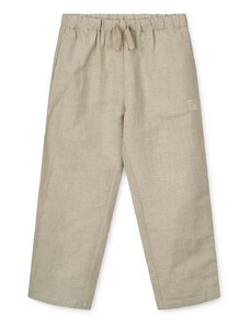 Liewood pantaloni cu amestec de in pentru copii Orlando Linen Pants culoarea bej, neted