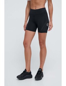 adidas by Stella McCartney pantaloni scurți de alergare TruePace culoarea negru, cu imprimeu, high waist IQ4510