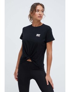 Dkny tricou din bumbac femei, culoarea negru