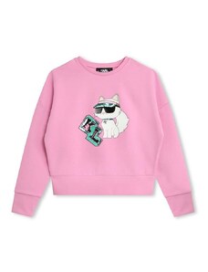 Karl Lagerfeld bluza copii culoarea roz, cu imprimeu