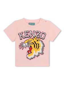 Kenzo Kids tricou de bumbac pentru copii culoarea roz, cu imprimeu