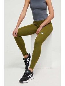The North Face leggins sport Flex femei, culoarea verde, neted